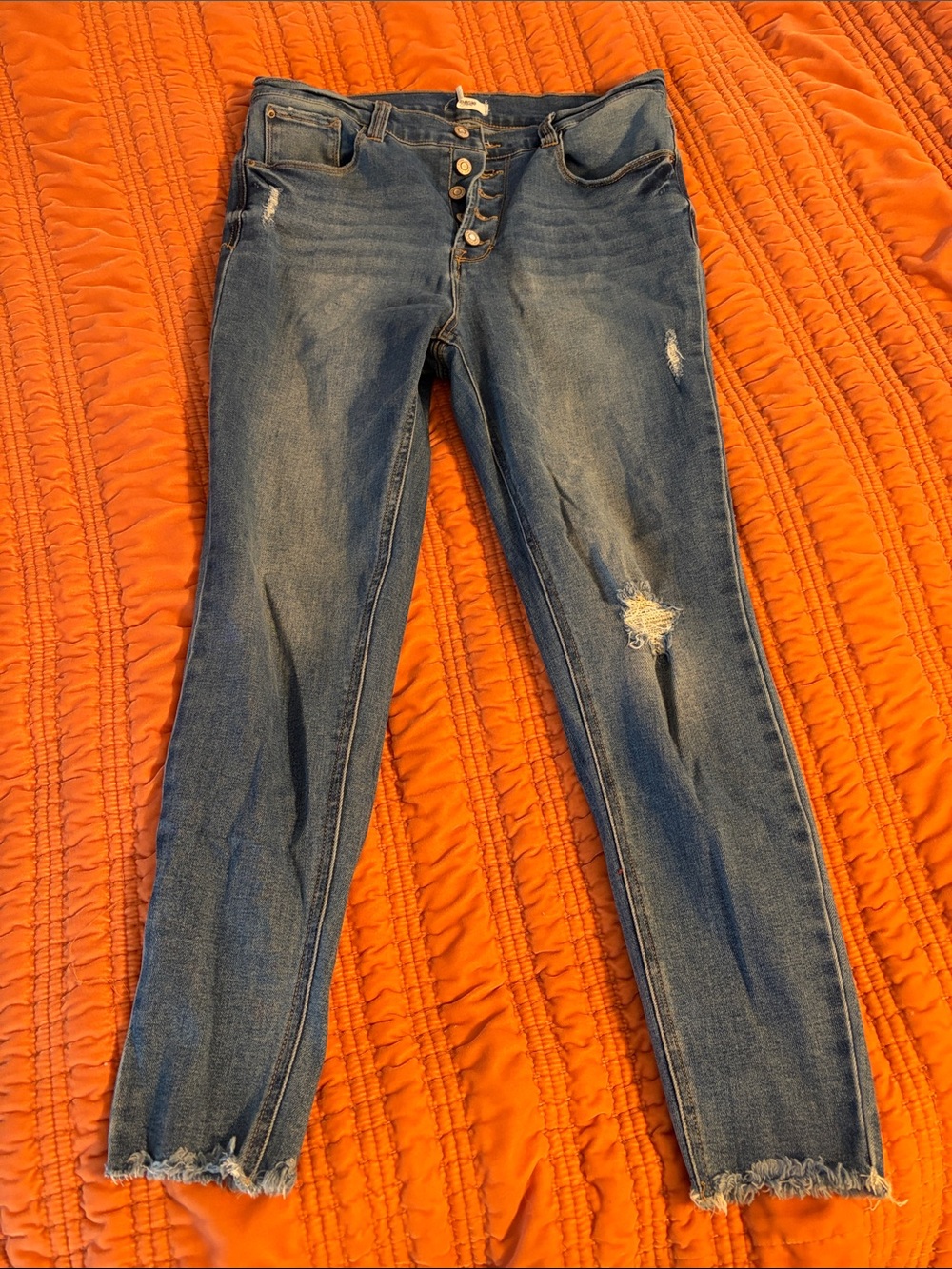 Kensie High Waisted Skinny Distressed Jeans